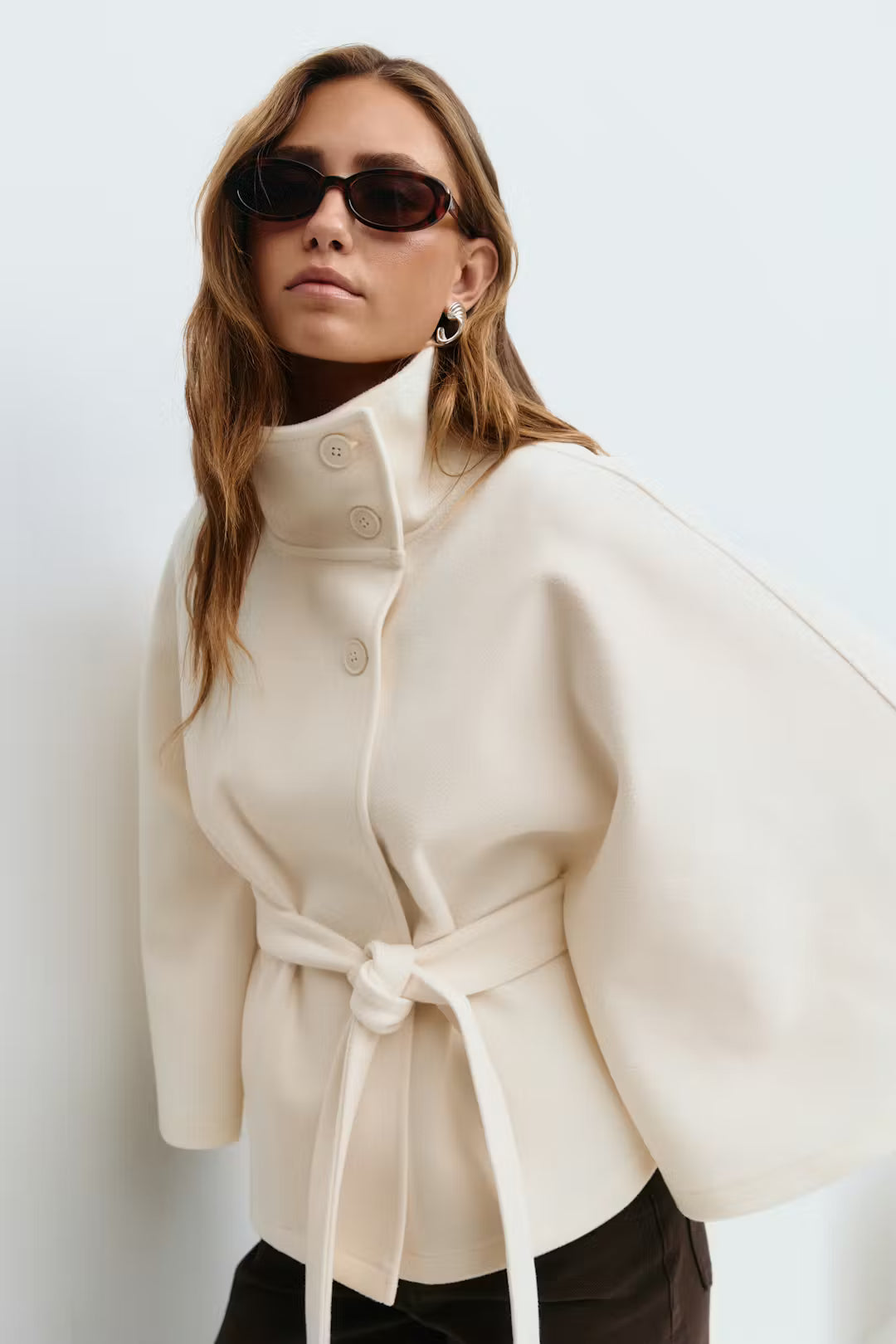 Celina Belted Cape Coat