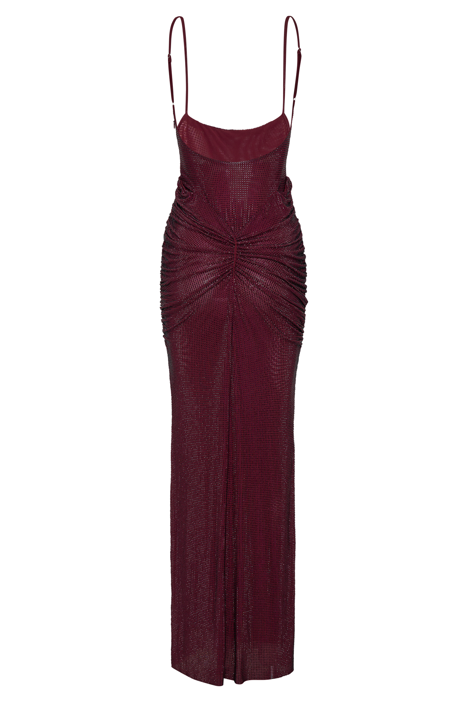 Serena Diamanté Satin Maxi Dress – Mahogany