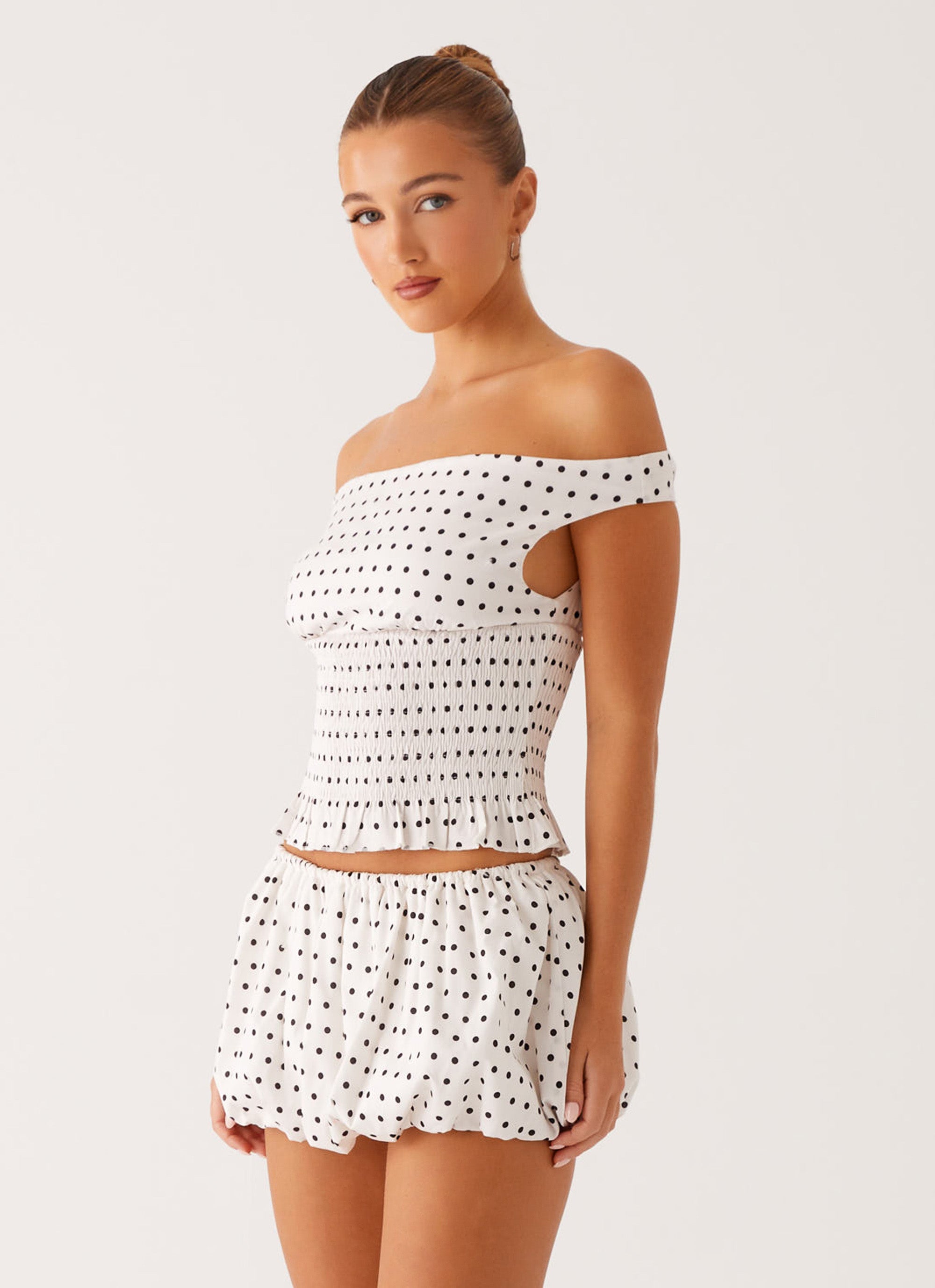 White Black Mini Skirt