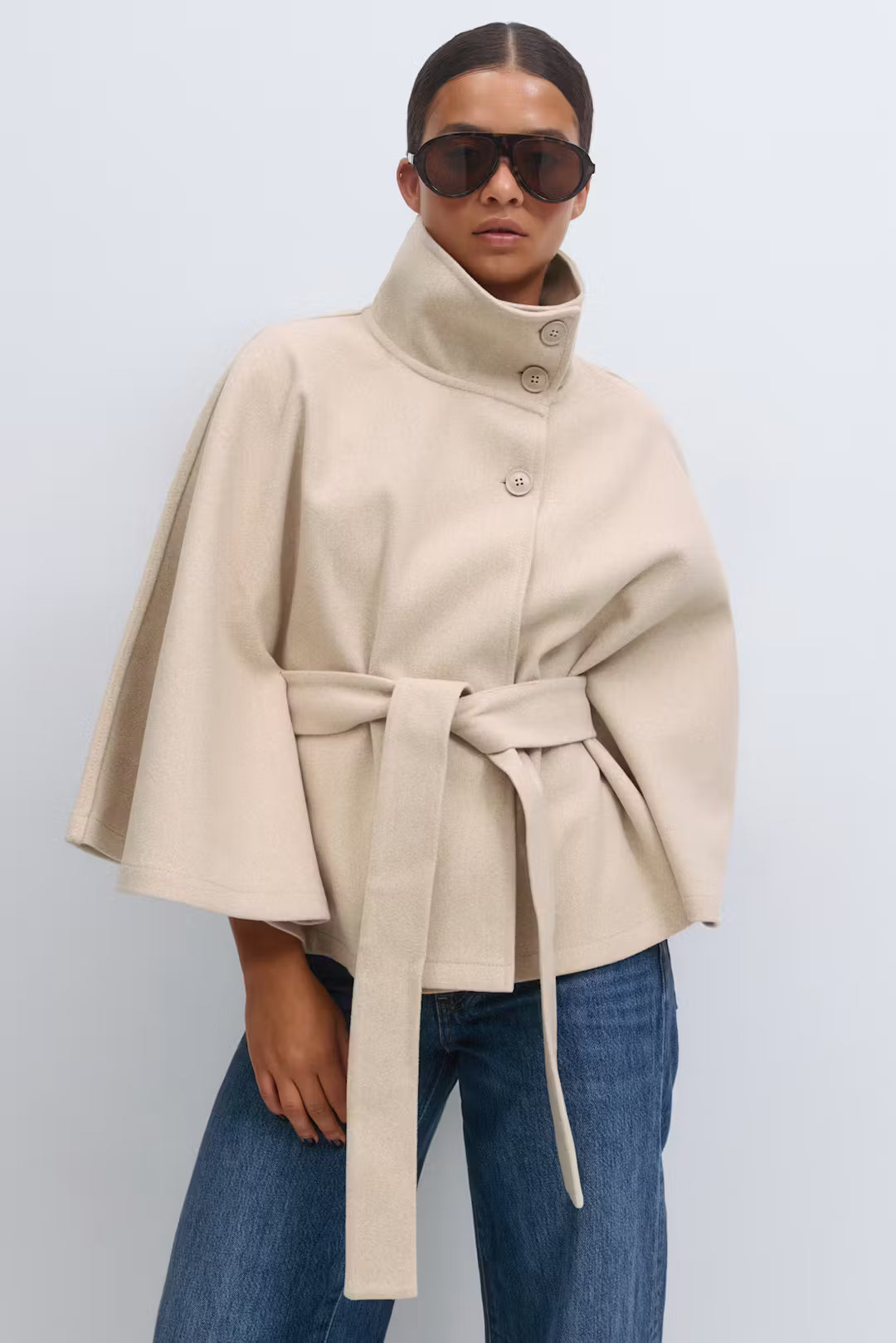 Celina Belted Cape Coat