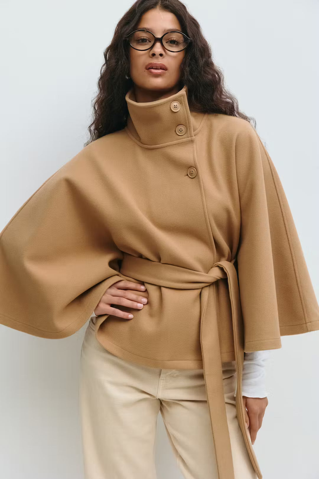 Celina Belted Cape Coat